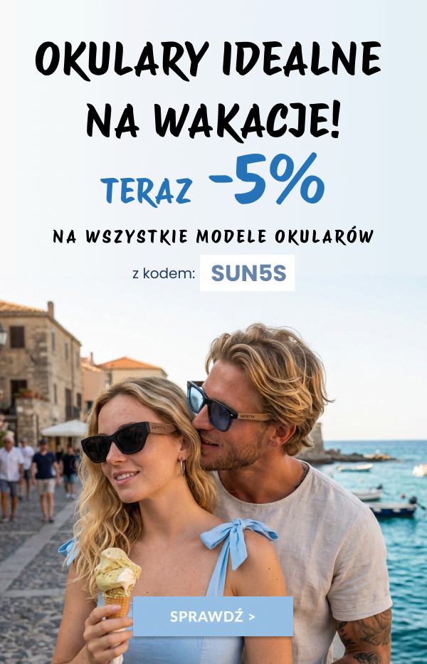 Okulary idealne na wakacje! Teraz -5% na wszystkie modele okularów z kdoem: SUN5S