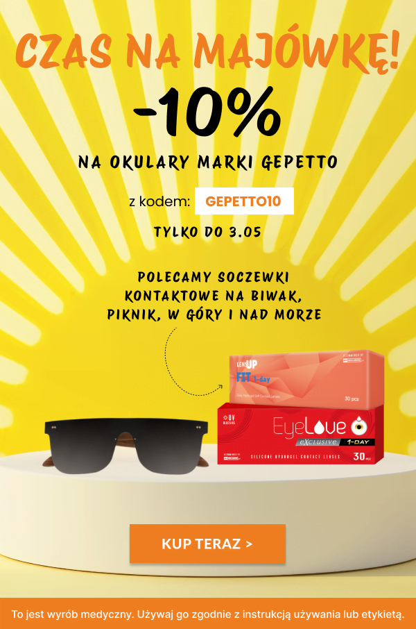 Czas na majówkę! -10% na okulary marki Gepetto z kodem: GEPETTO10 Tylko do 3.05